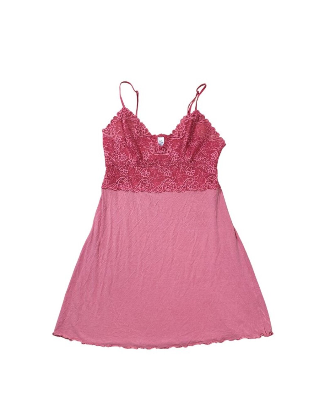 Y2K GAP Body Women’s Pink Lace Chemise Sleep Dress Cami Size Small